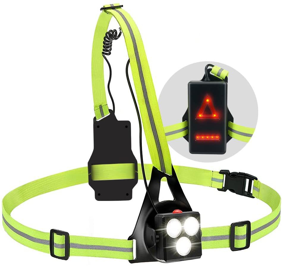 Lanterna LED USB 3 modos recarregável correr camping
