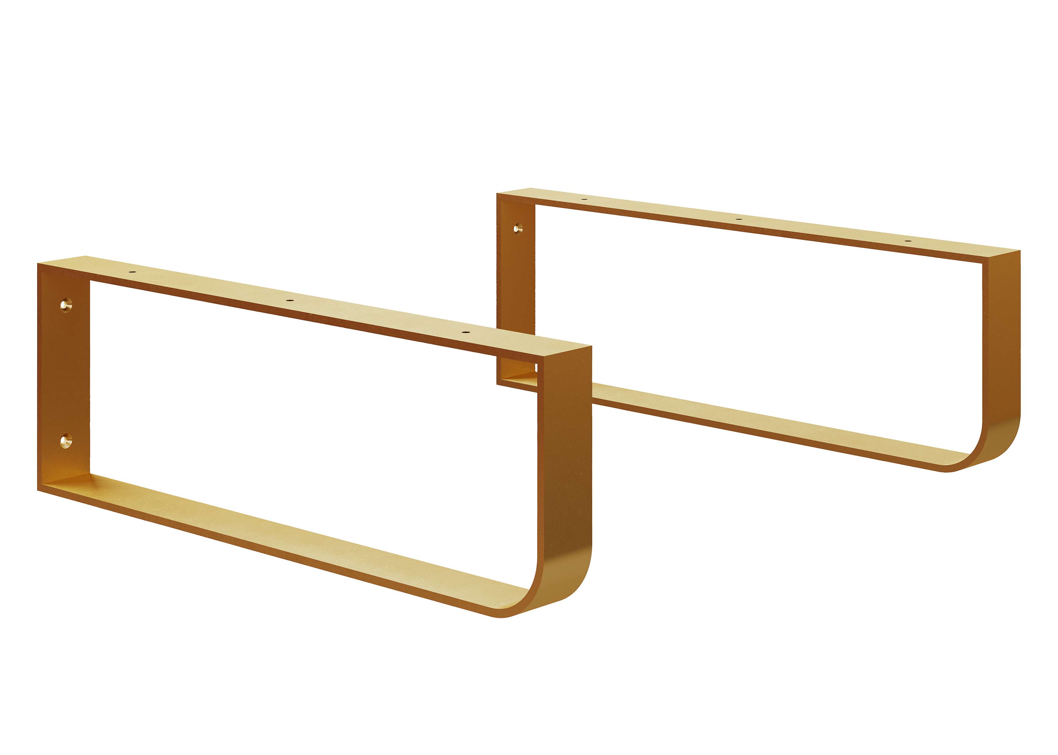Conjunto de 2 suportes de fixaçãos dourado mate para tampo de lavatório