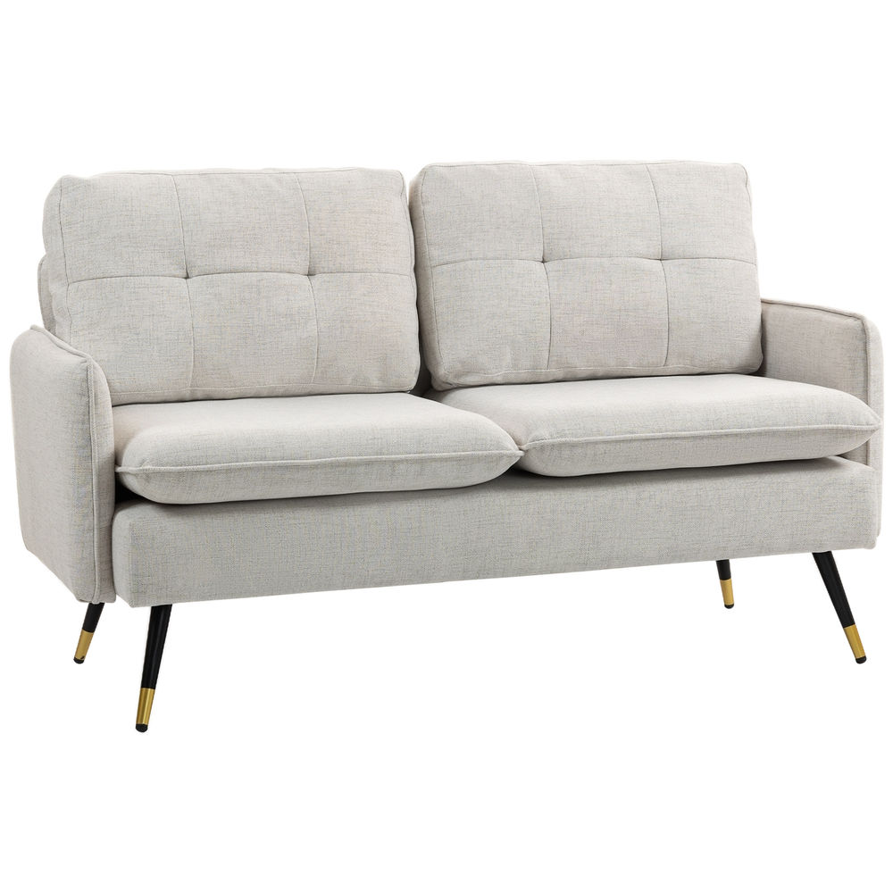 Sofá de 2 lugare 139x68x80 cm poliéster color beige Homcom, casa - sófas