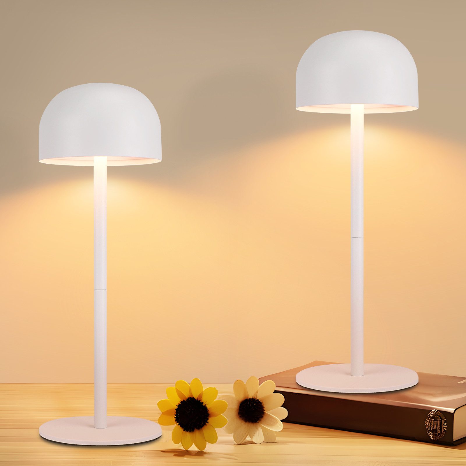 Nettlife lâmpada de mesa branco 9x9(2er-set) ip44