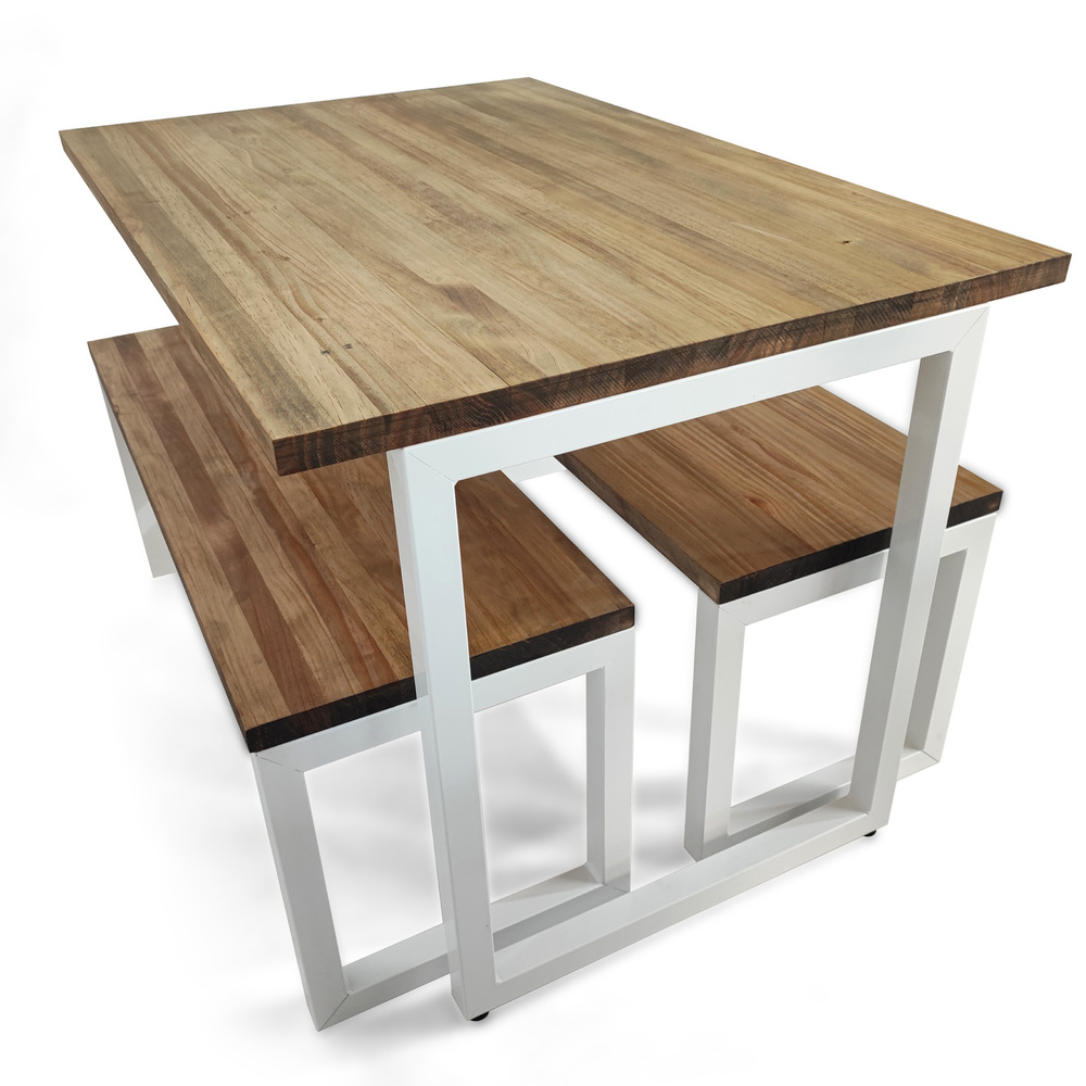 Conjunto mesa e bancos 80x120 branco