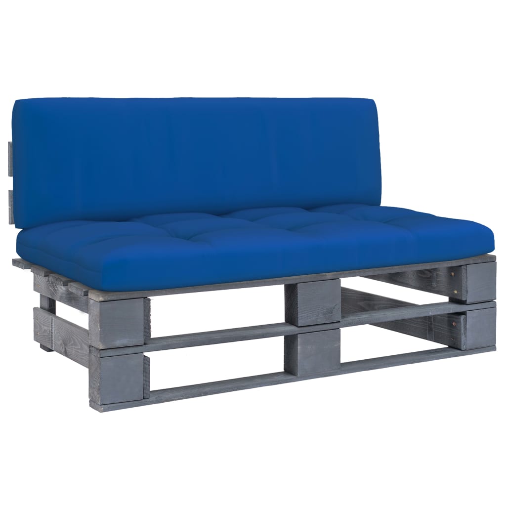 vidaXL otomana de jardín de palets madera de pino impregnada gris