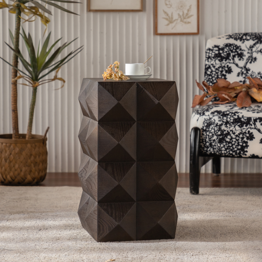 Mesa de cabeceira retro castanha 60cm