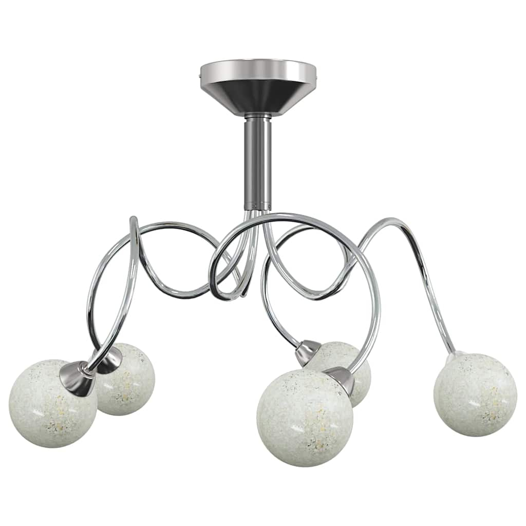 Luminária de teto vidaxl com cúpulas redondas de vidro e 5 lâmpadas LED g9