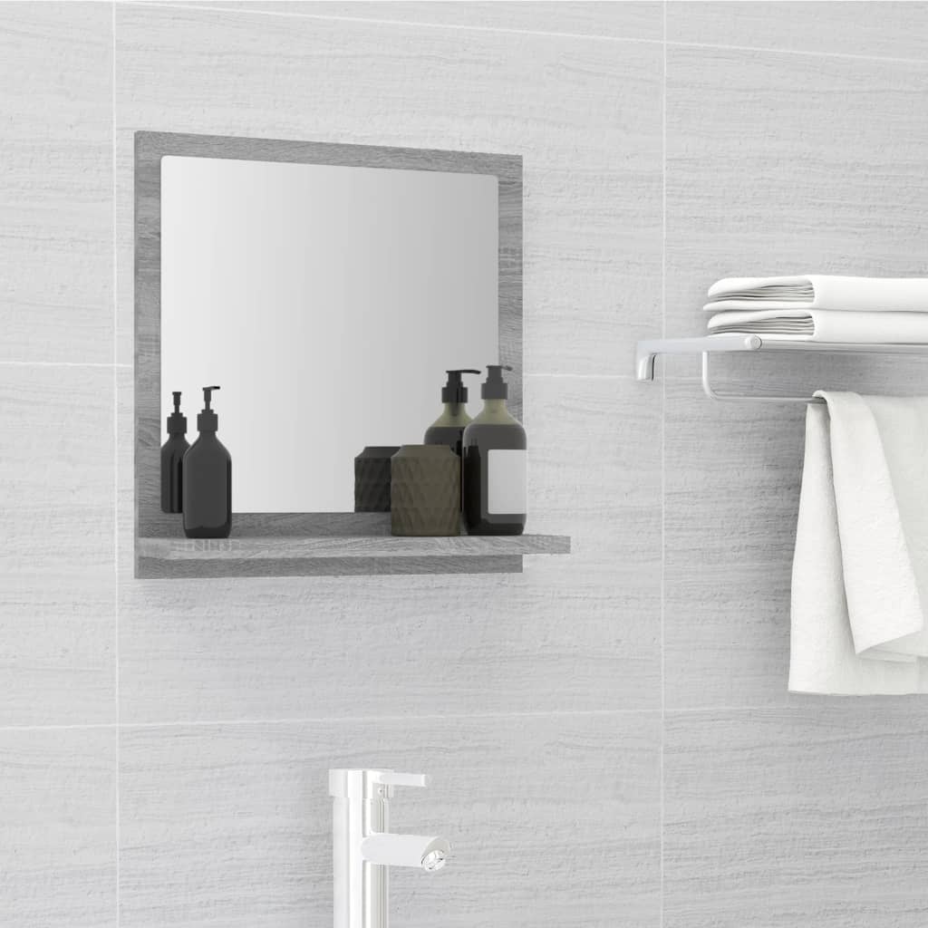 Espelho wc 40x10,5x37 cm derivados de madeira sonoma cinza
