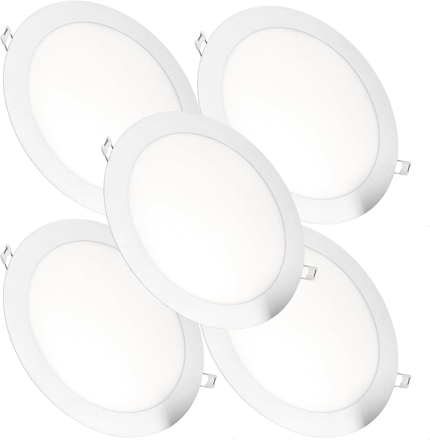 5x lâmpada embutida LED redonda de 18w, embutido, luz cct, furo 200-205 mm