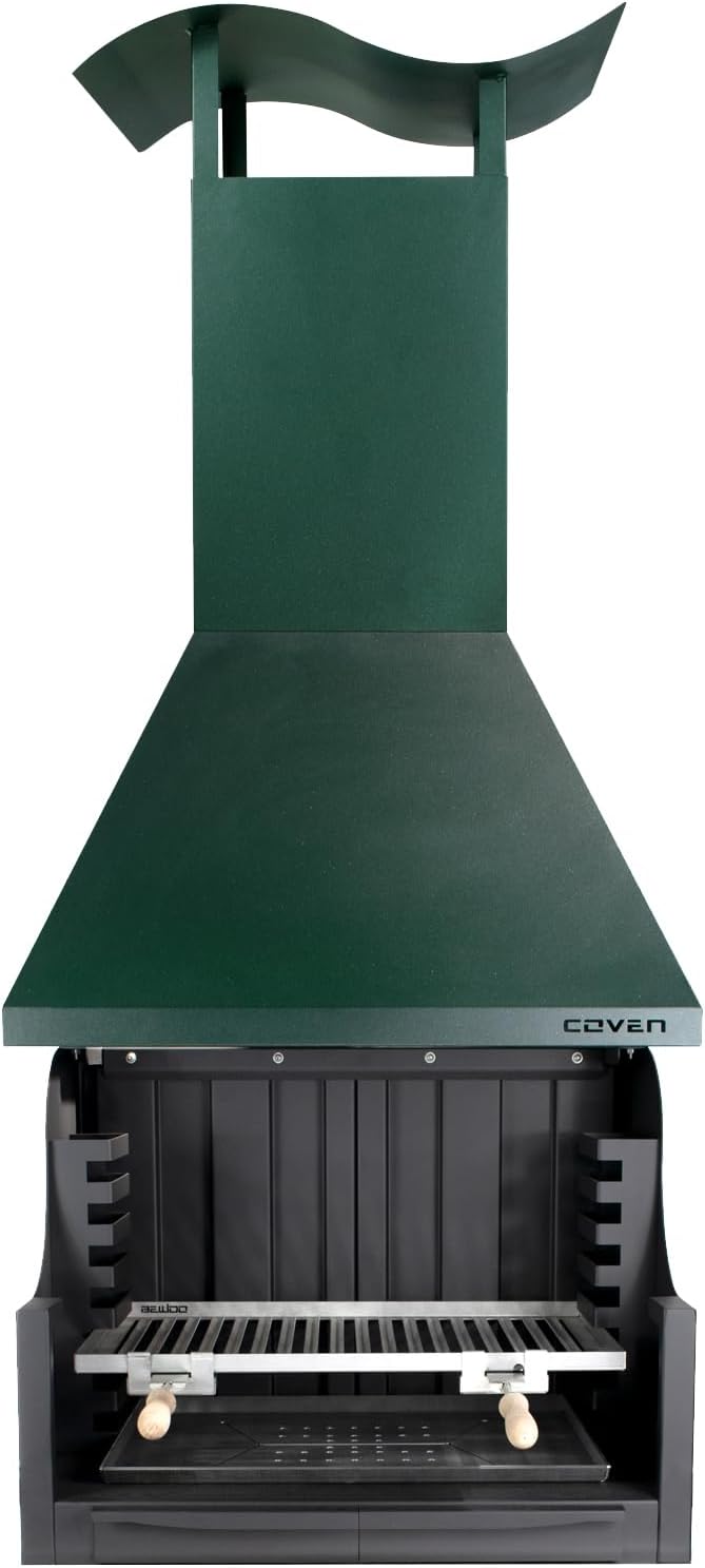Churrasqueira a lenha e carvão estilo argentino modelo coven verde