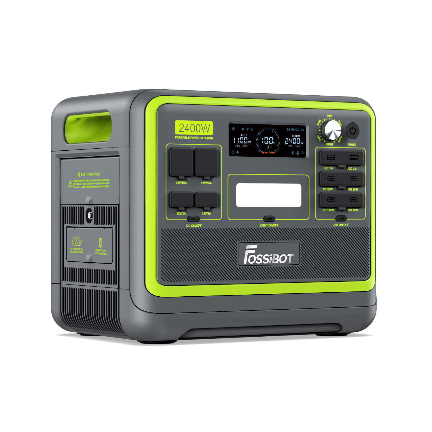 Fossibot - gerador elétrico portátil lifepo4 2048wh 2400w