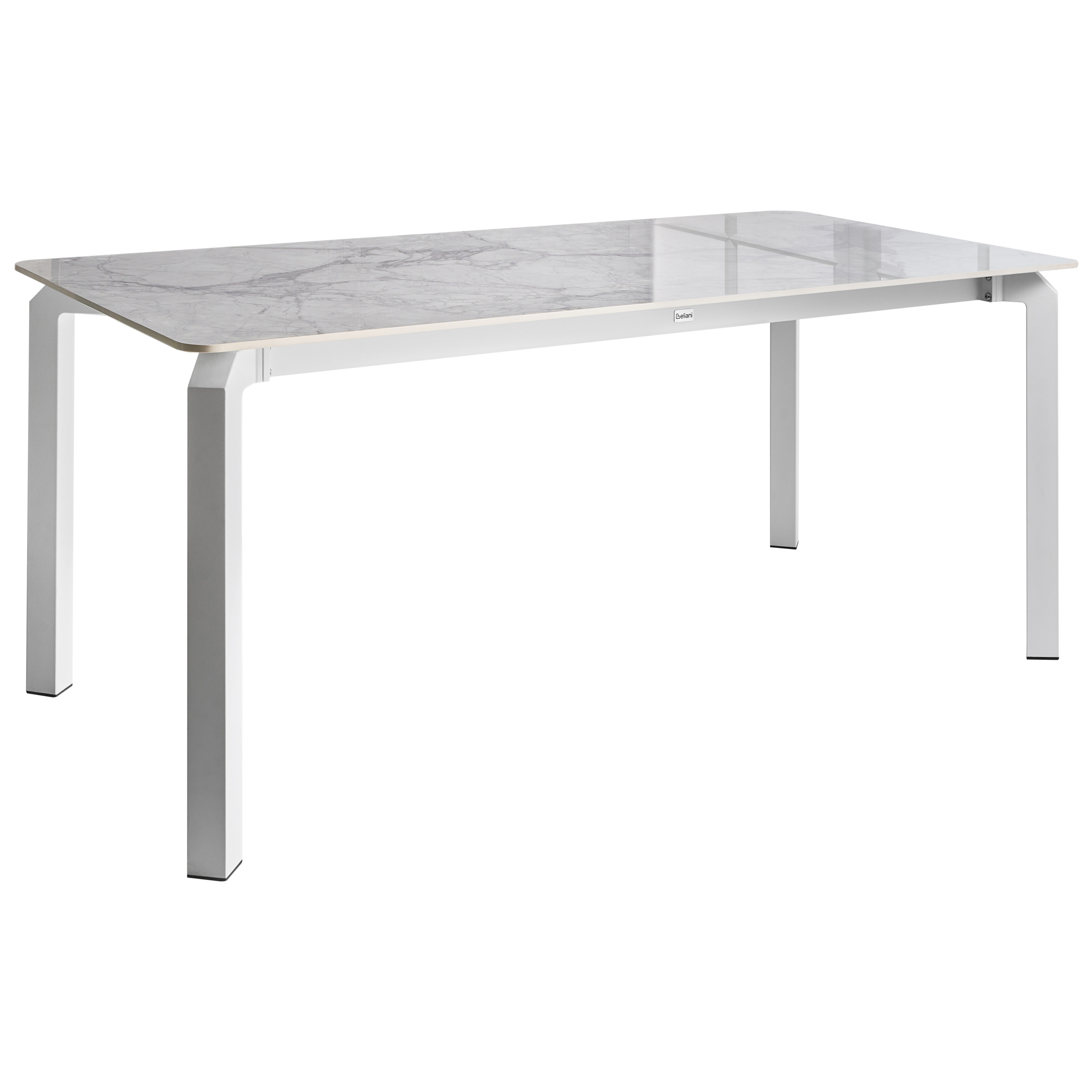 Mesa de refeição de jardim feletto 180 cm 90 cm pedra mármore branco