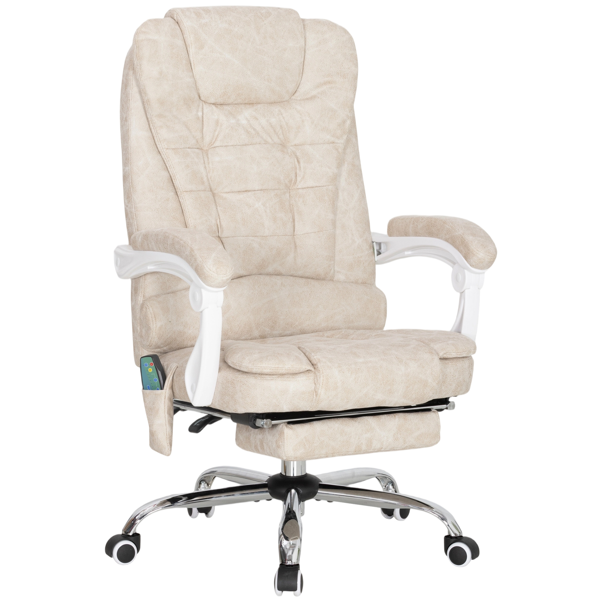 Cadeira de escritório tecido de microfibra creme 70x65x119 cm