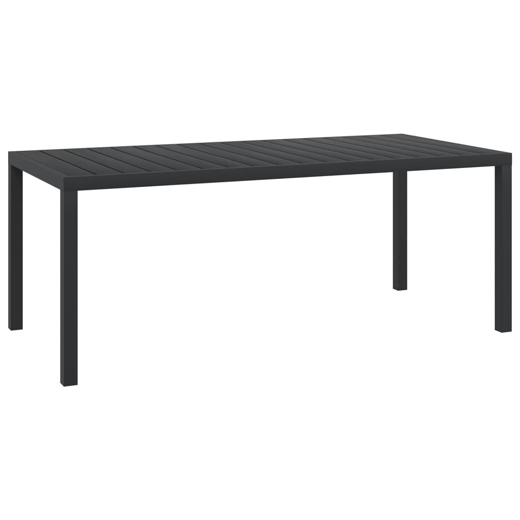 Mesa de jardim em alumínio e wpc 185x90x74 cm preto pt2451