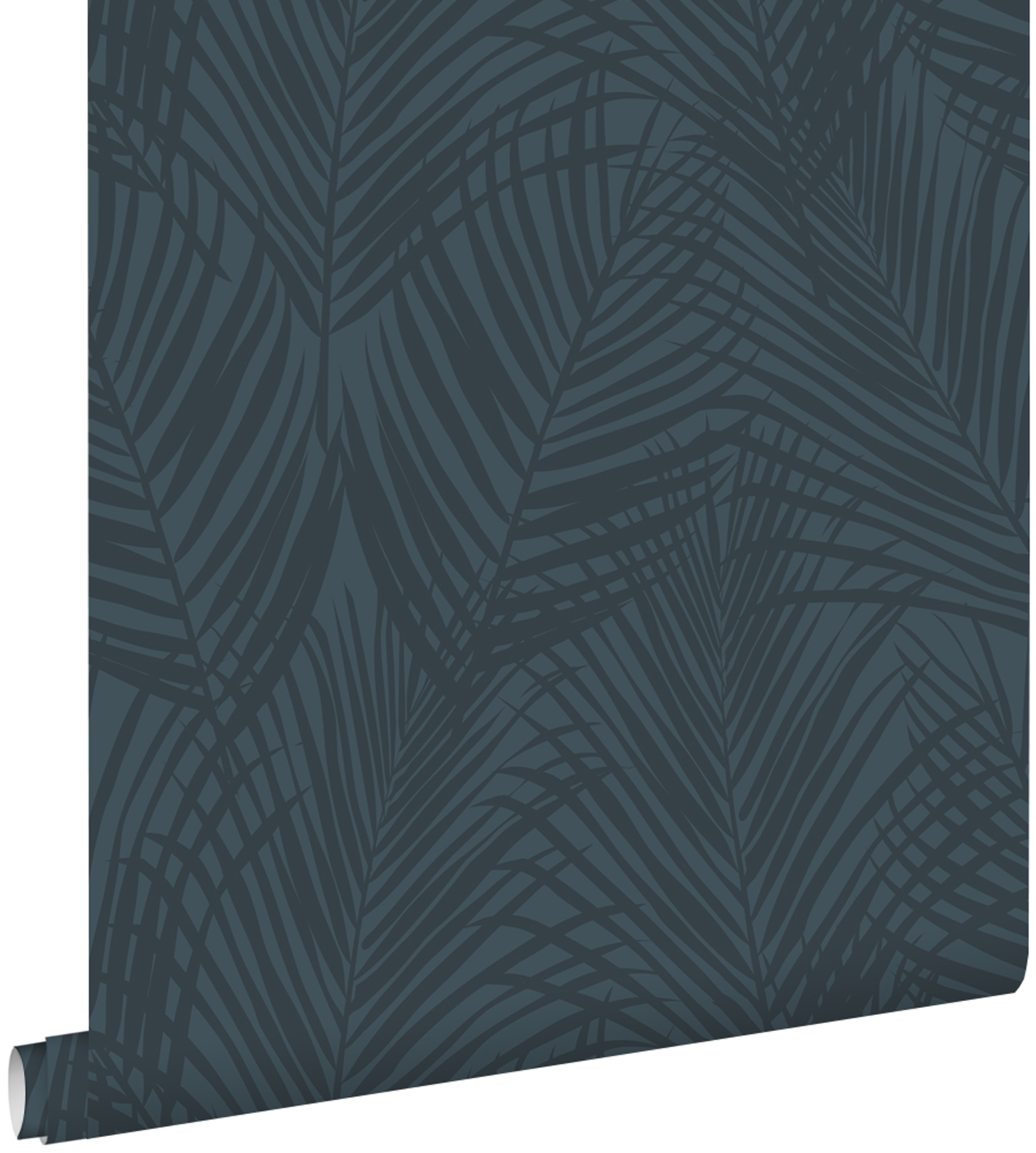 Estahome papel de parede folhas de palmeira azul escuro 53 cm x 10.05 m