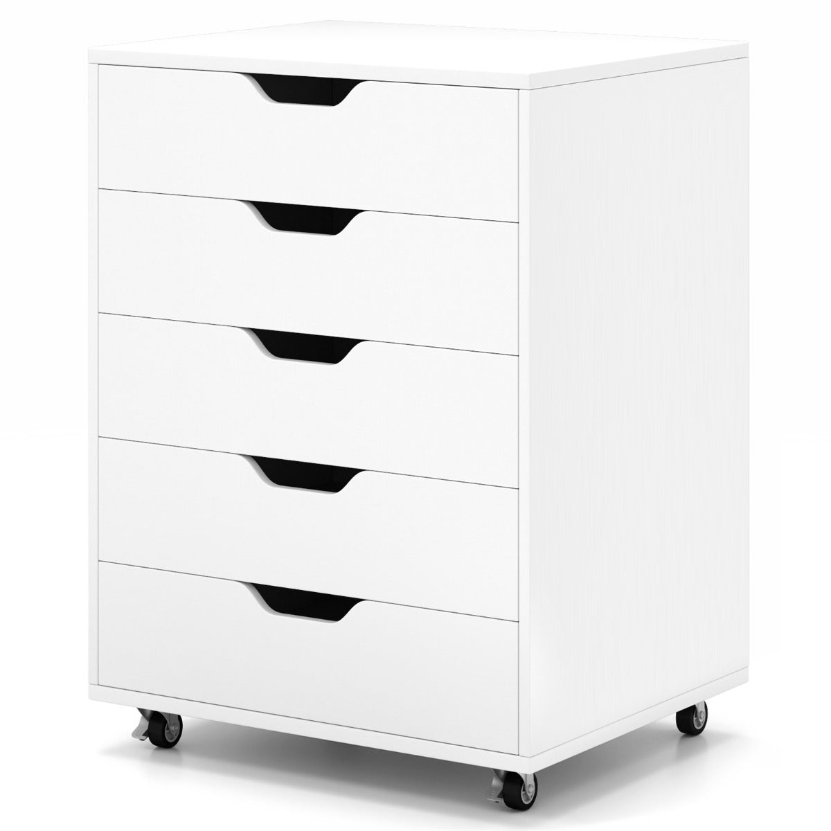 Caixão móvel - helloshop26 - 5 gavetas - madeira composta - branco - 49 x 4