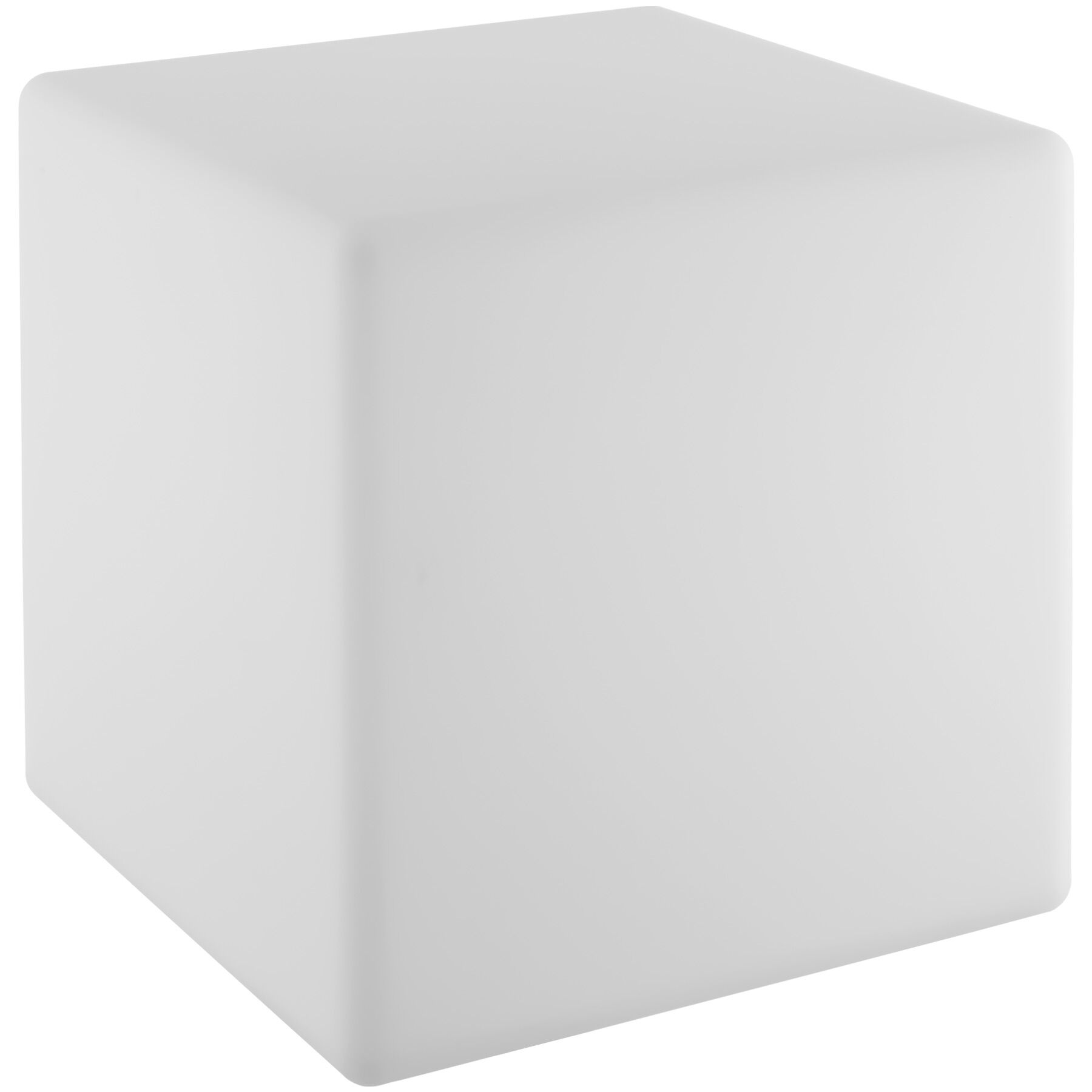 Cubo luminoso, LED, versátil, mando a distancia, 35x35x35 cm, branco