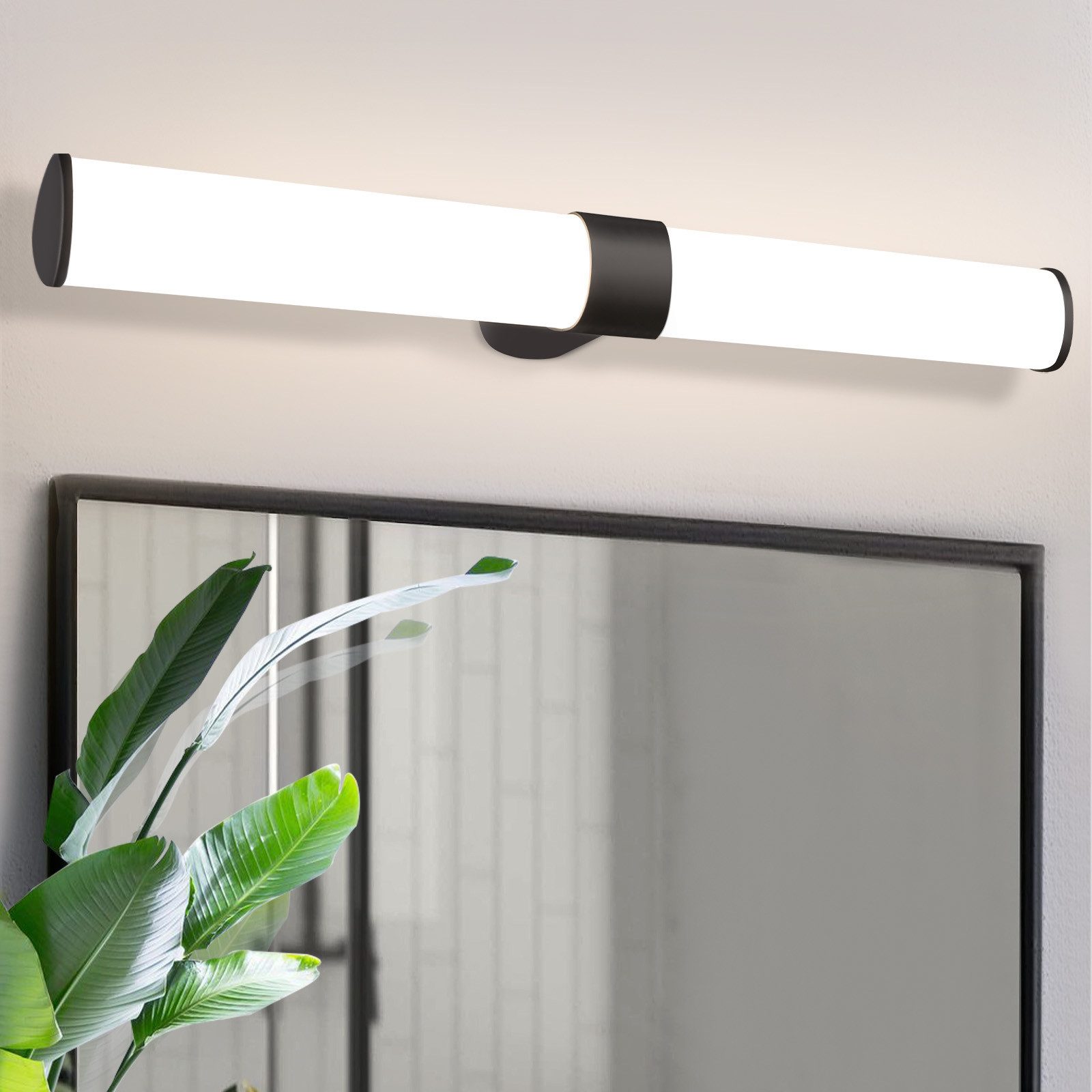 Nettlife luminária de parede com espelh LED preto 40x12.8