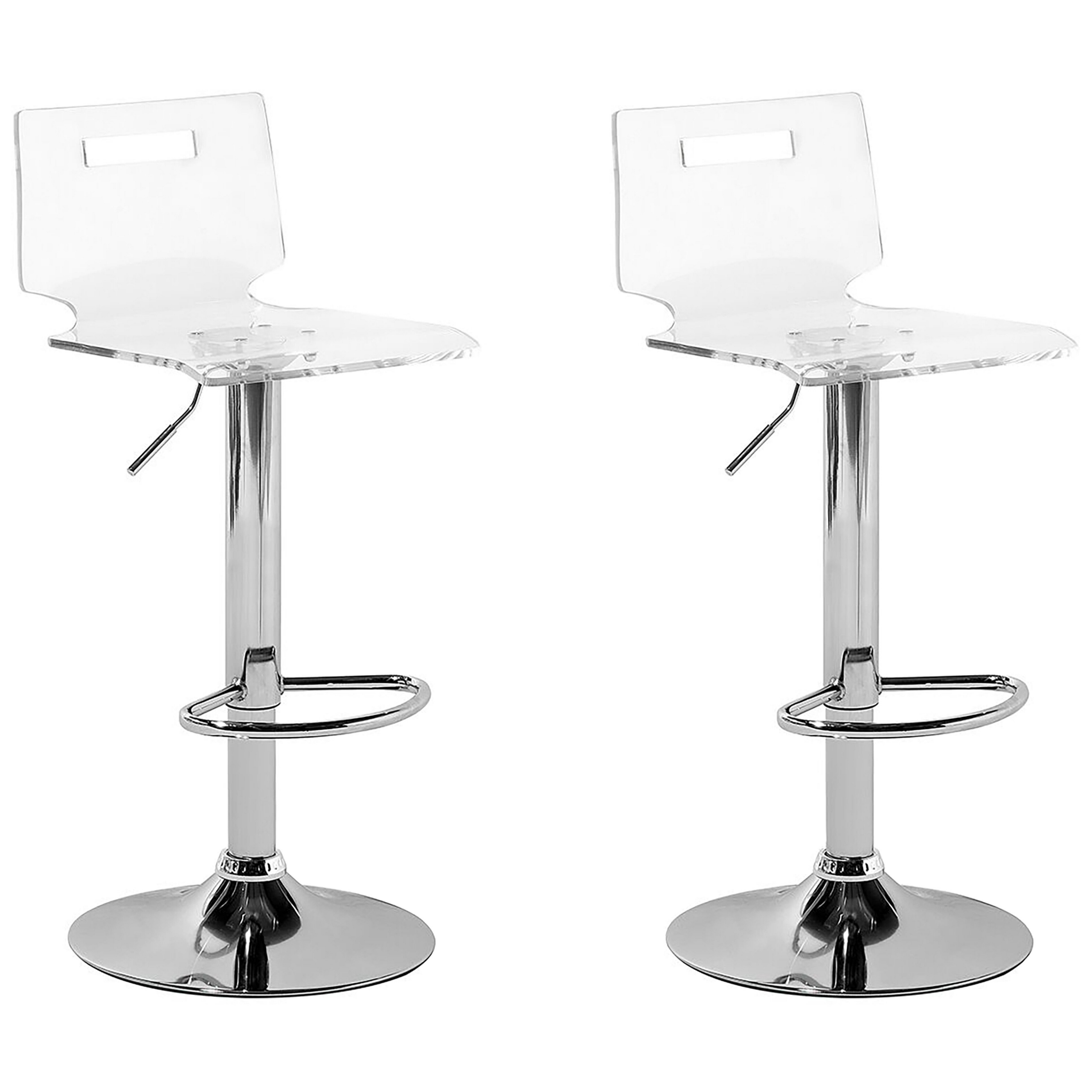 Conjunto de 2 bancos de bar malta transparente