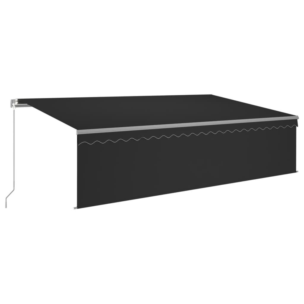 vidaXL toldo retráctil manual con persiana gris antracita 5x3 m
