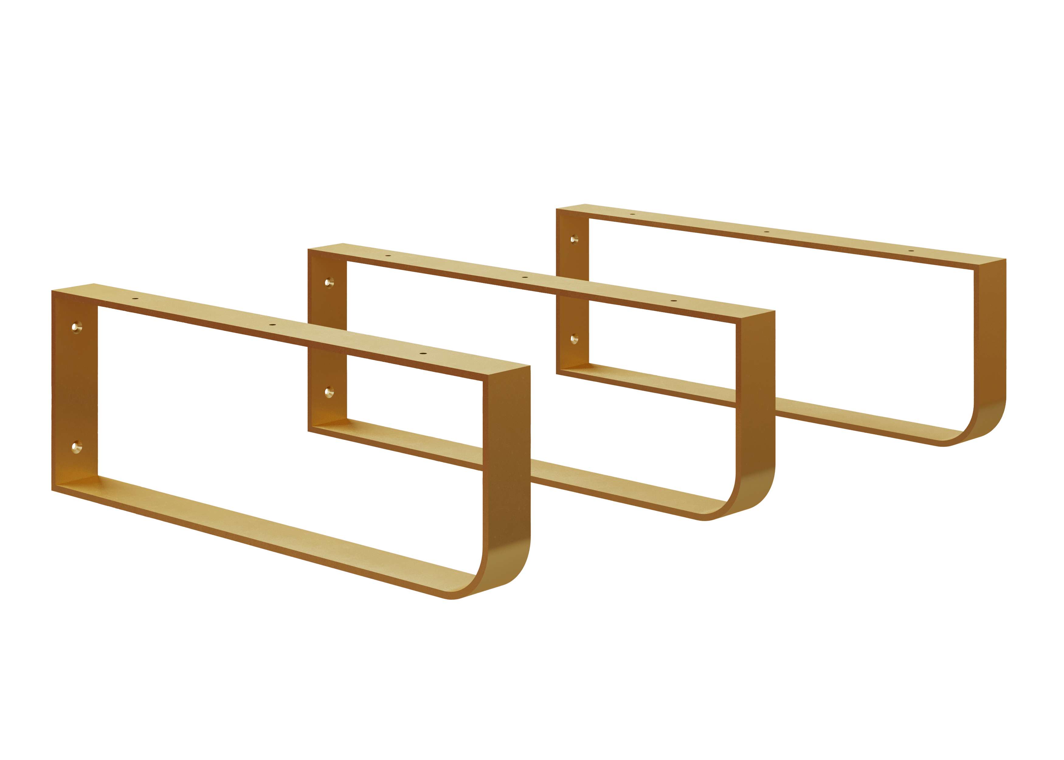 Conjunto de 3 suportes de fixaçãos dourado mate para tampo de lavatório