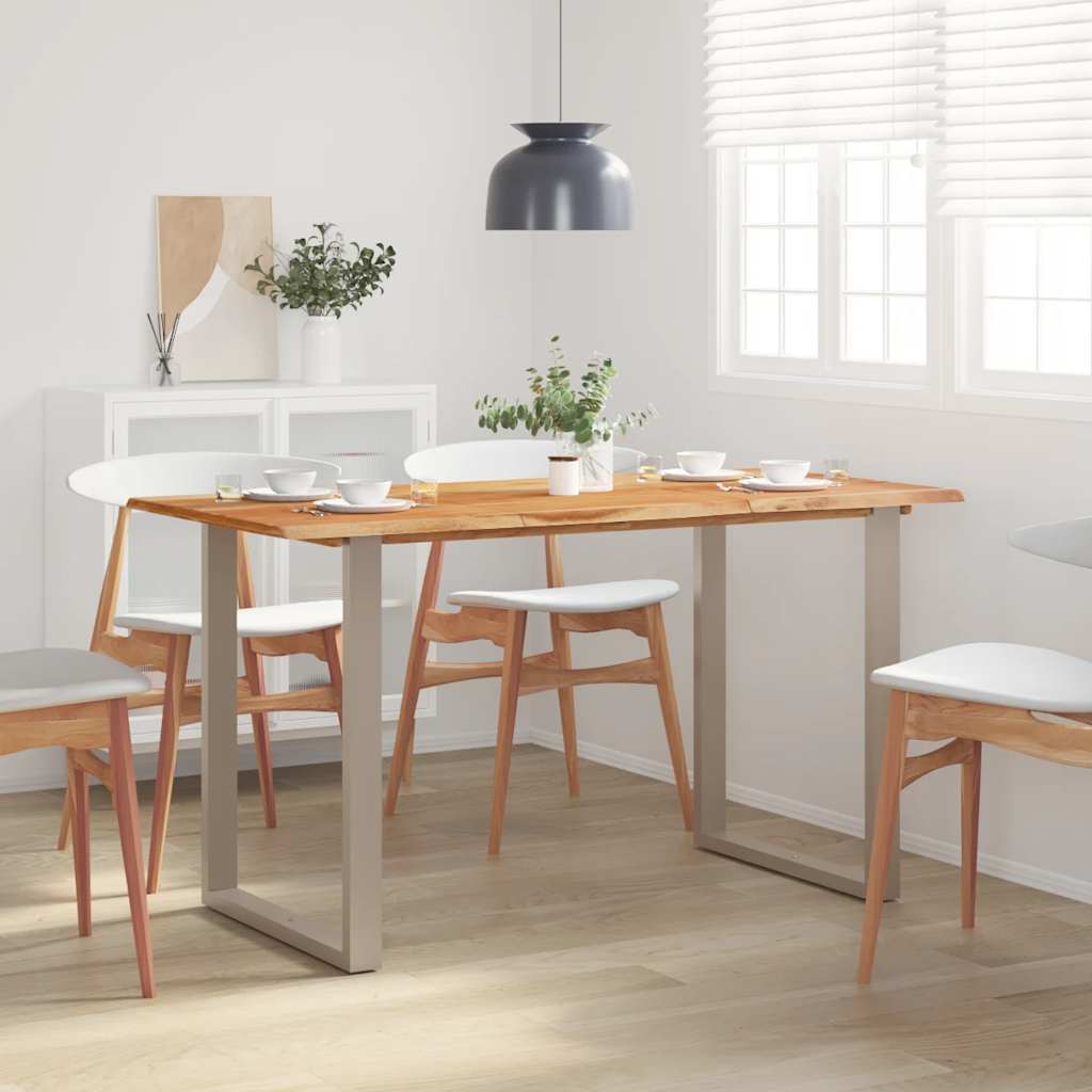 Mesa de jantar 140x70x76 cm madeira de acácia maciça wf319811