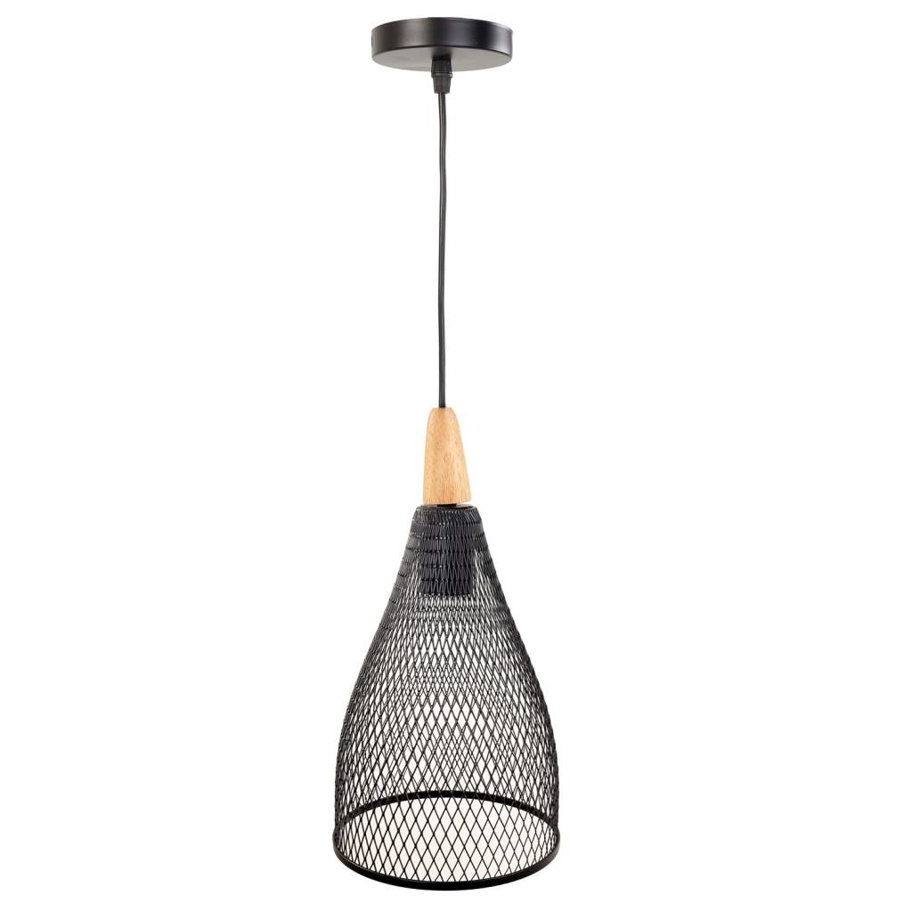 Candeeiro de teto em metal preto 17x17x35/105
