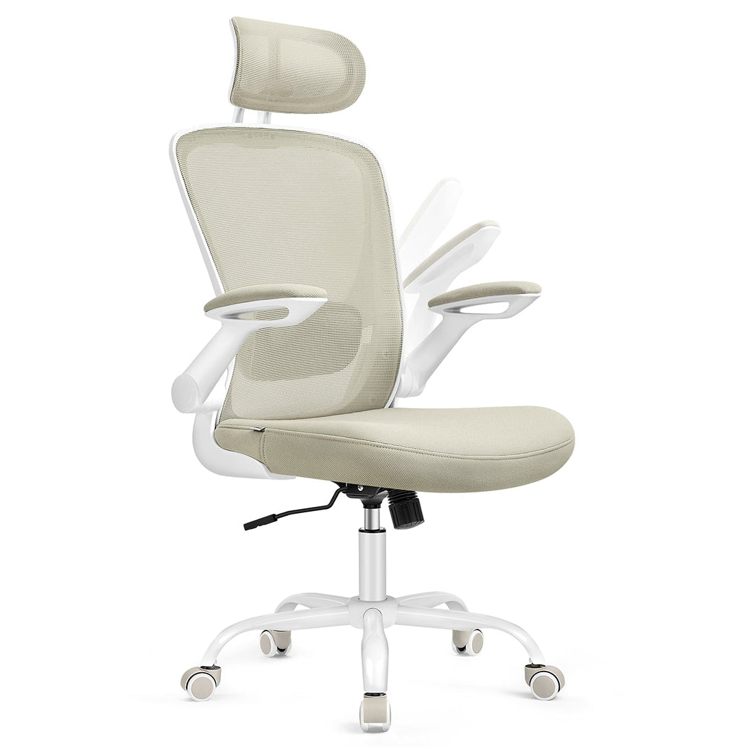 Cadeira de escritório ergonómica em tela, cadeira com suporte lombar acolch
