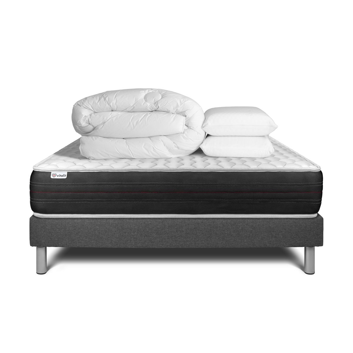 Conjunto completo de cama - colchão 180x200 cm + estrado de molas com ripas