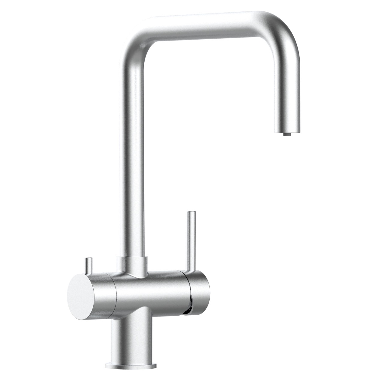 Torneira de cozinha 4 vias aço inox bico giratório em n, escovado