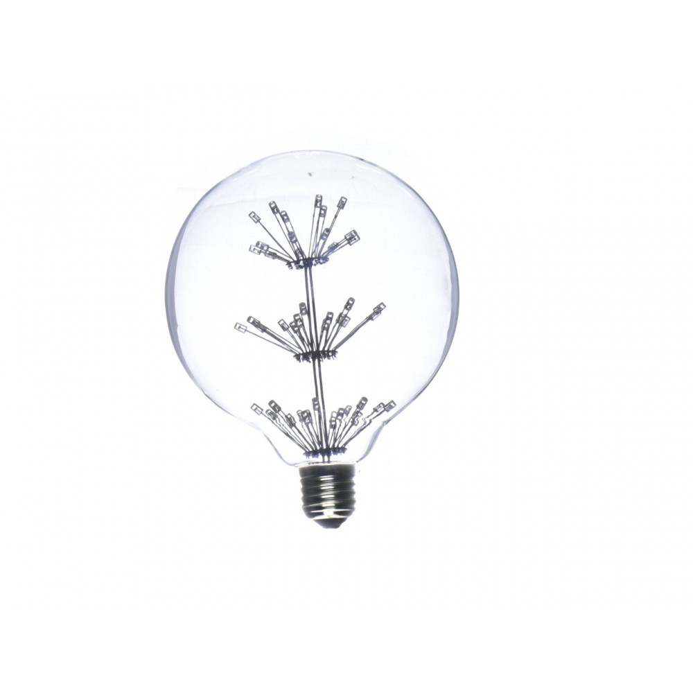 Globo bulbo g125 LED árvore elegante 2w E27 branco quente 2200k
