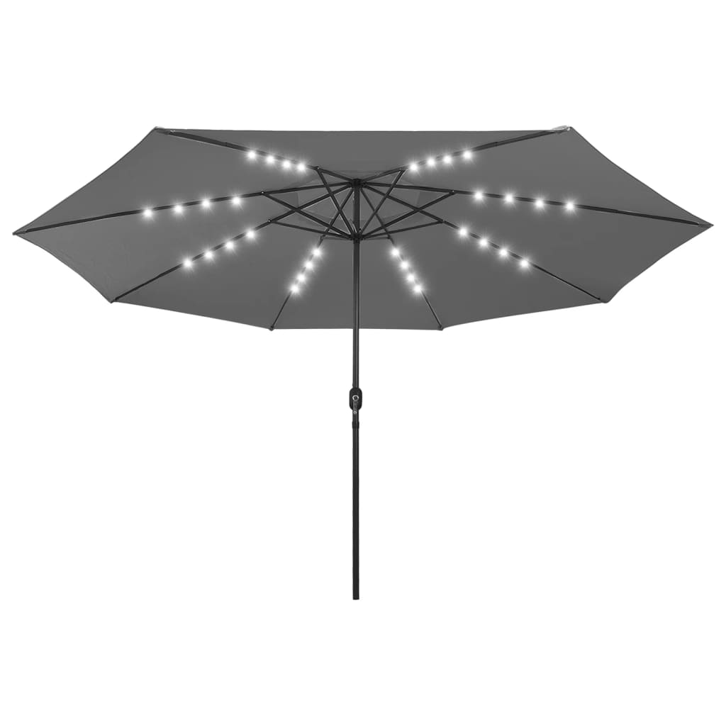 Guarda-sol de jardim com luzes LED 400 cm antracite wgo5922