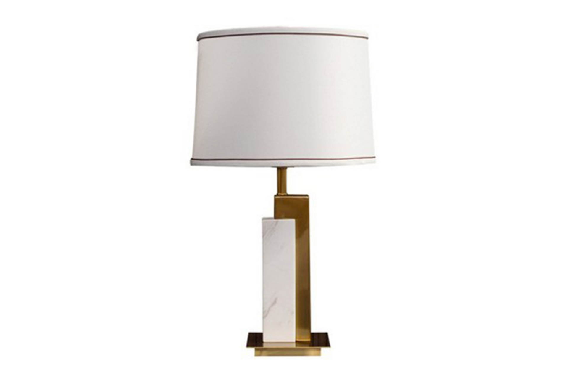 Alexandra candeeiro mesa marmol/metal/textil dourado/branco 36x36x62 cm