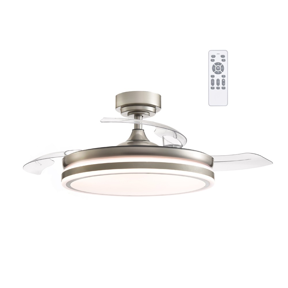Ventoinha de teto retrátil com luz LED perla em níquel ø106