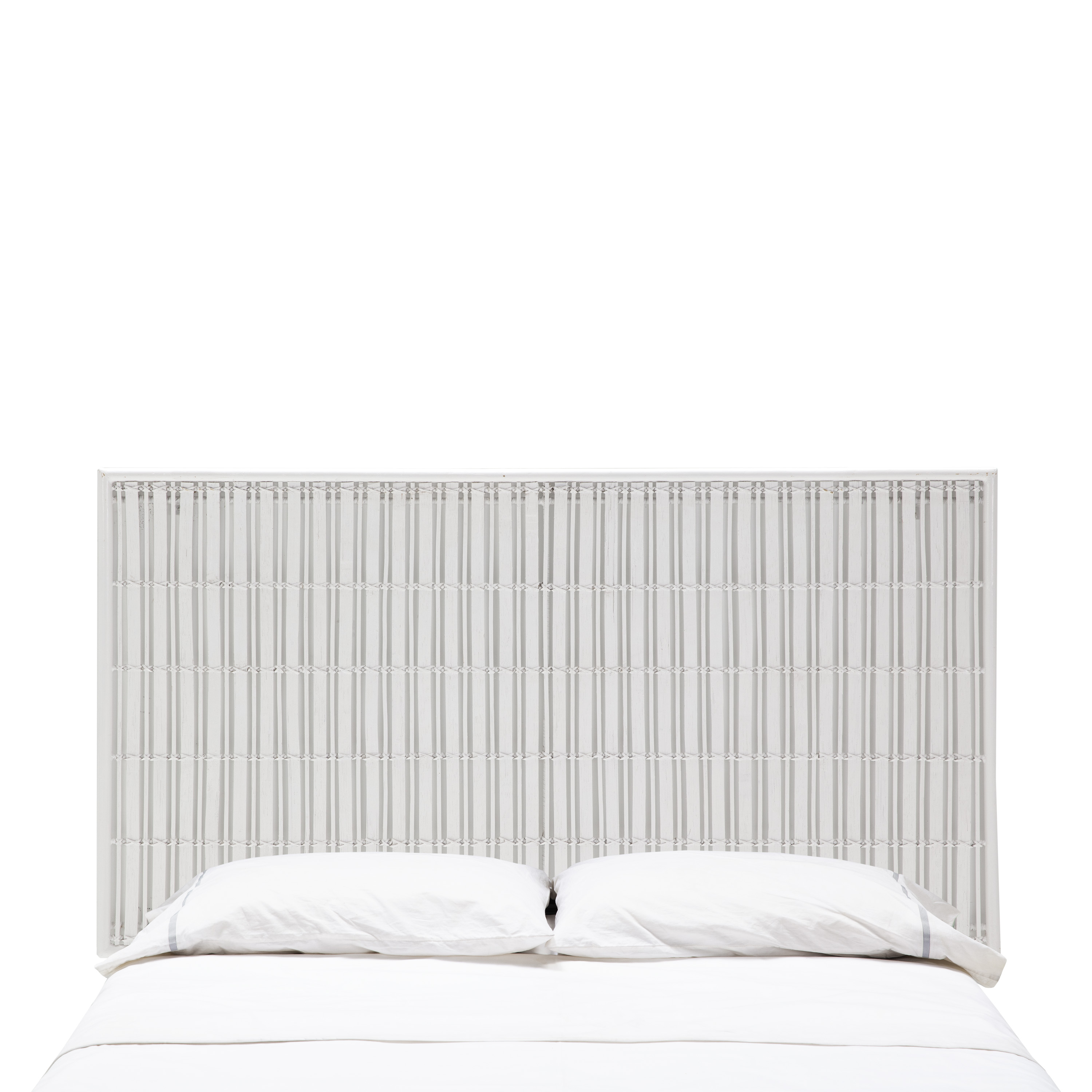 Cabeceira de metal 160x3x90, vime branco