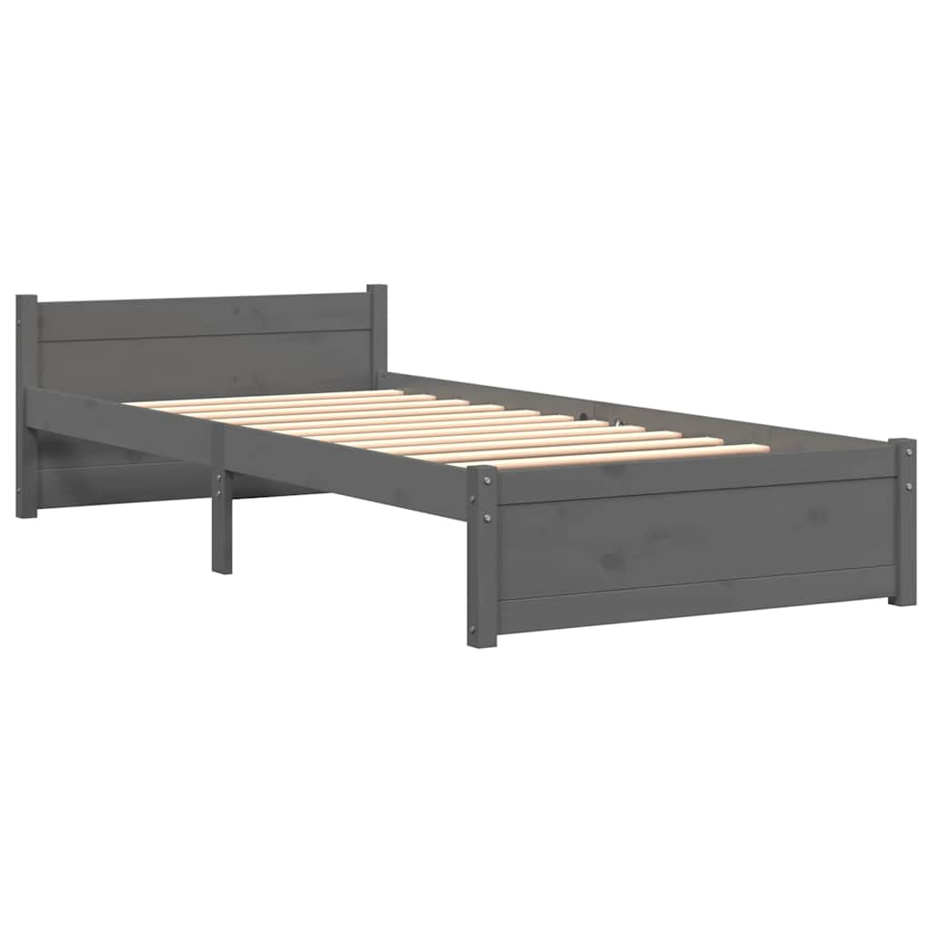 vidaXL estructura de cama individual sin colchón madera gris 75x190 cm