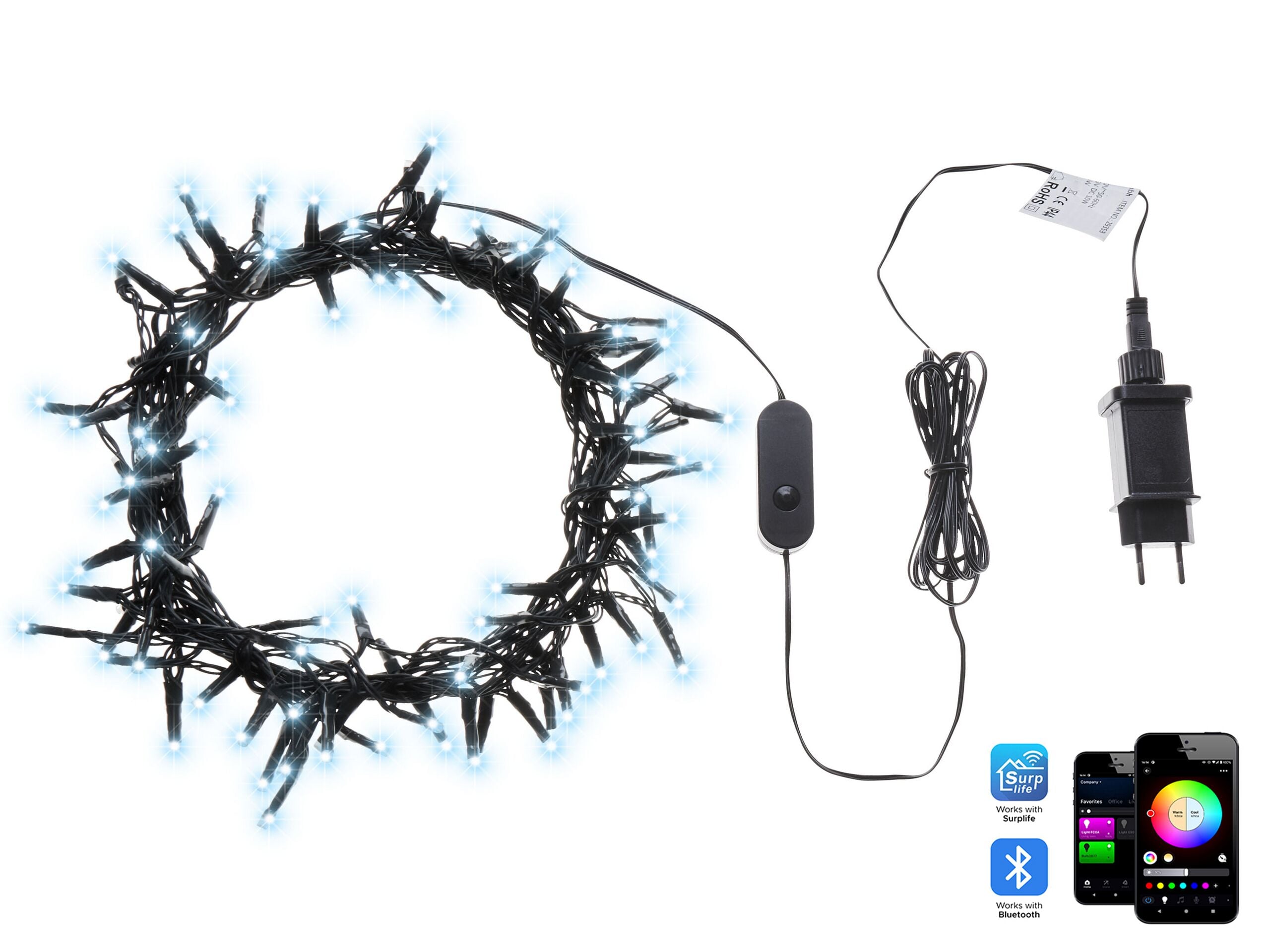 Corrente de luzes LED inteligente com a app igaliku 13.5 m multicolor
