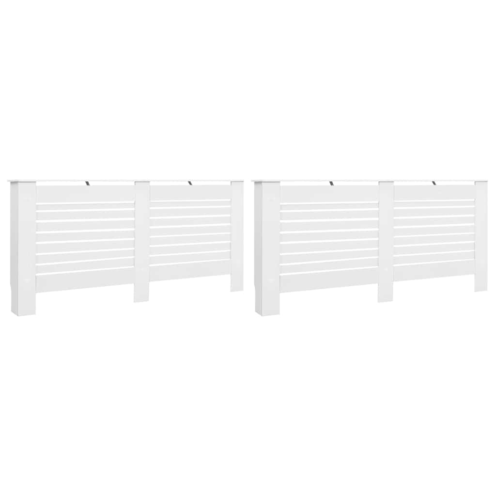 Coberturas de radiador 2 pcs 172x19x81,5 cm mdf branco