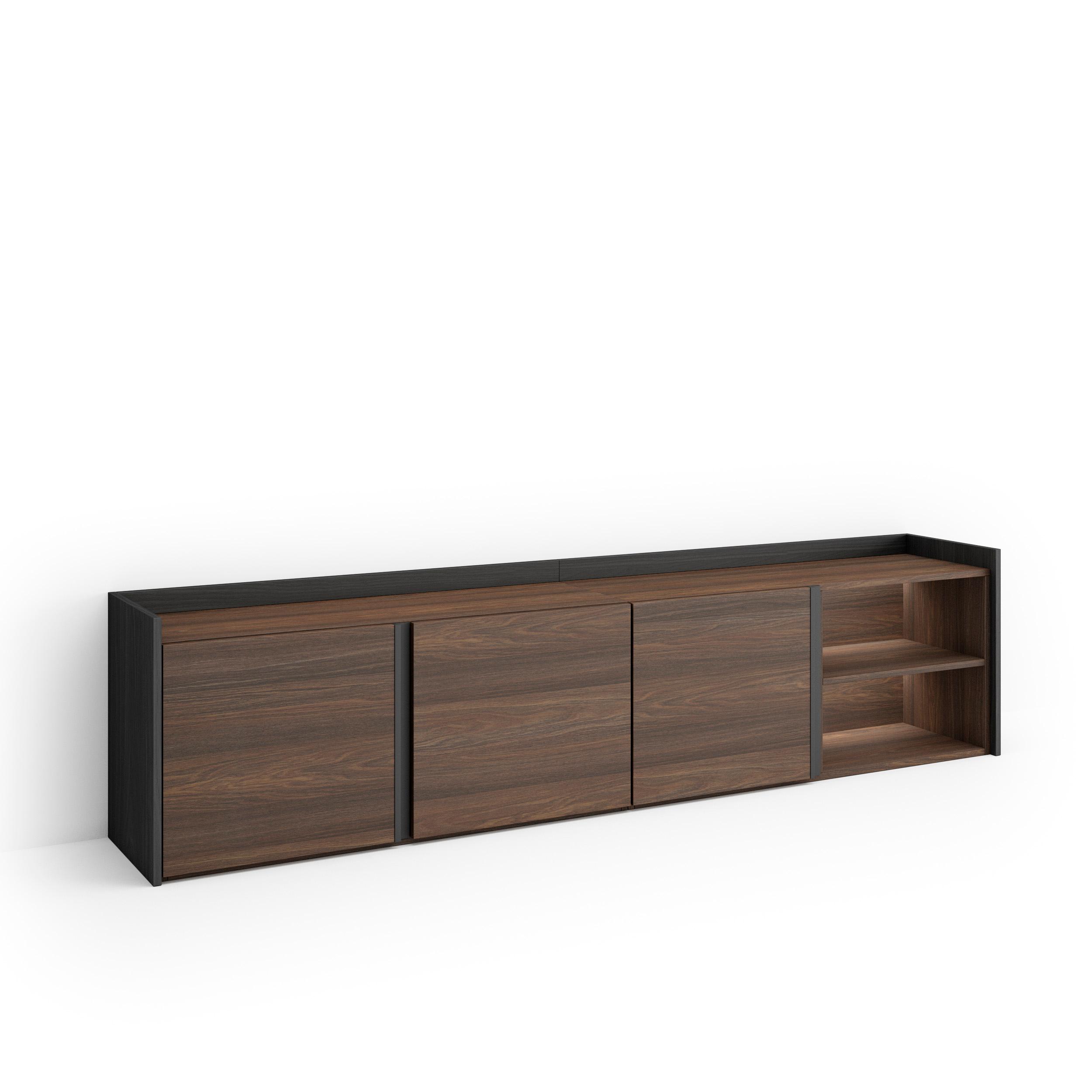 Móvel de tv, 207x35x50cm, carvalho escuro e preto, LED rf4641