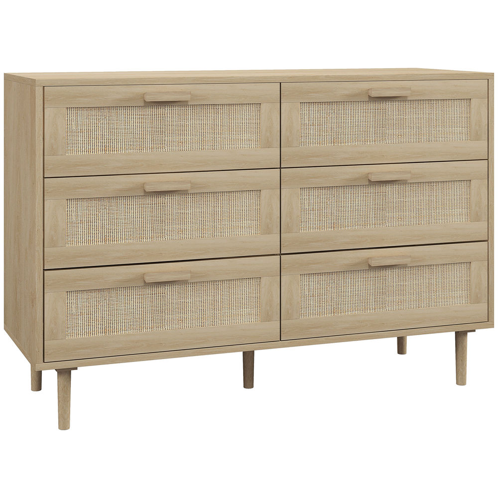 Cómoda com 6 gaveta 110x40x75 cm color marrón Homcom