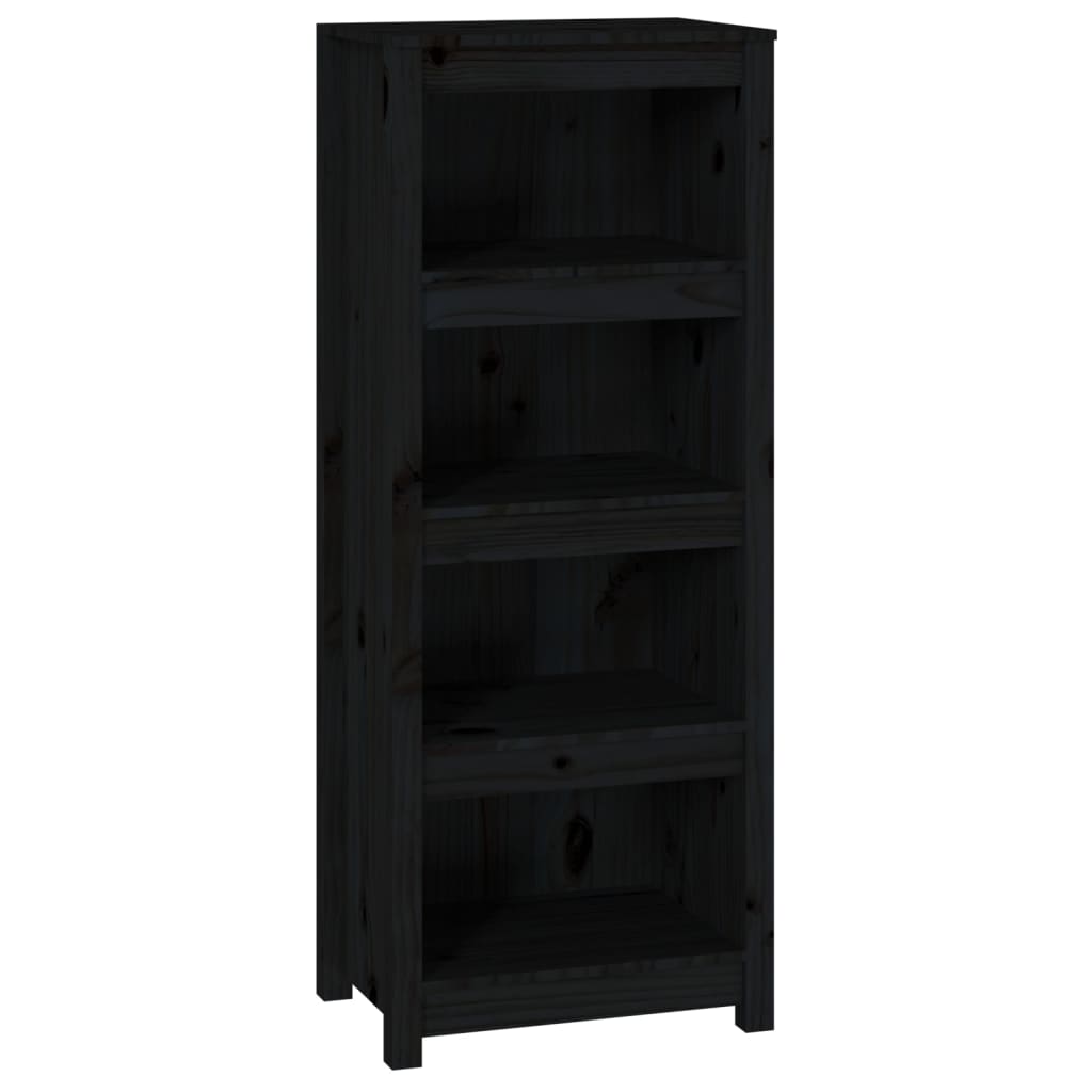 vidaXL estantería madera maciza de pino negra 50 x 35 x 125,5 cm