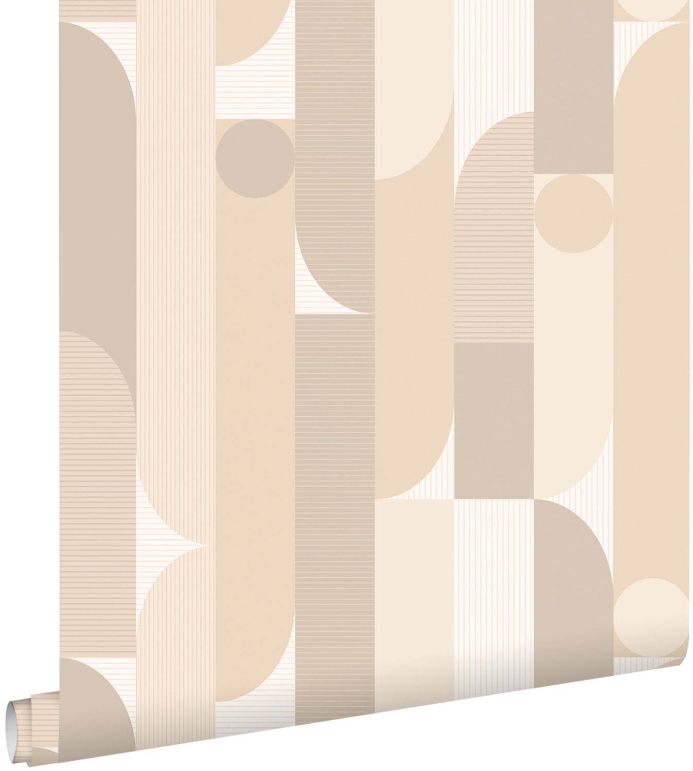 Estahome papel de parede formas geométricas bege 50 x 900 cm