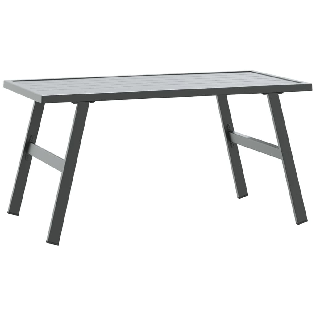 Mesa de centro para jardim 90x45x35 cm aço revestido a pó preto