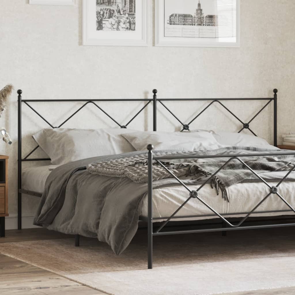 Cabeceira de cama 200 cm metal preto ptob7048