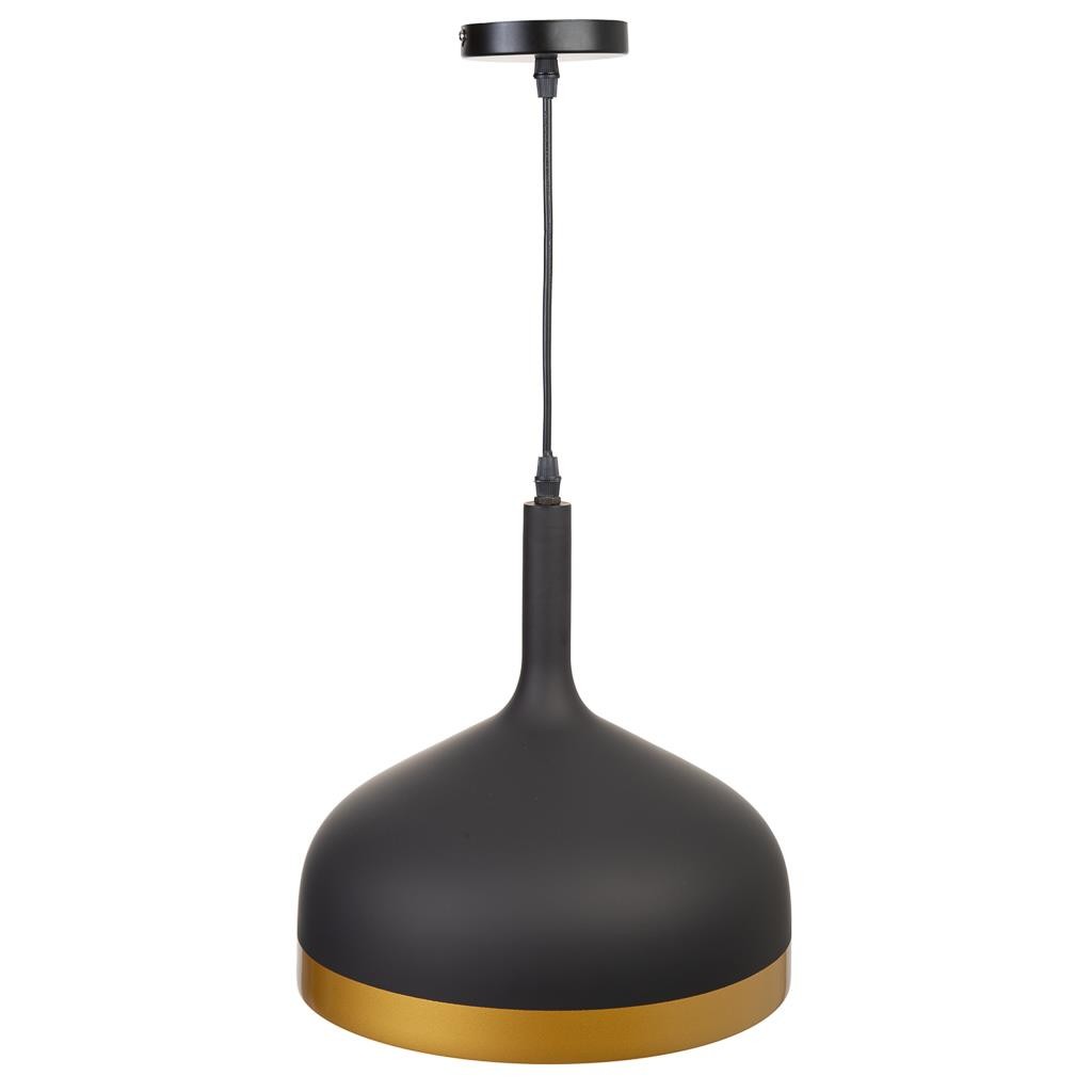 Candeeiro de teto em metal preto 30x30x35