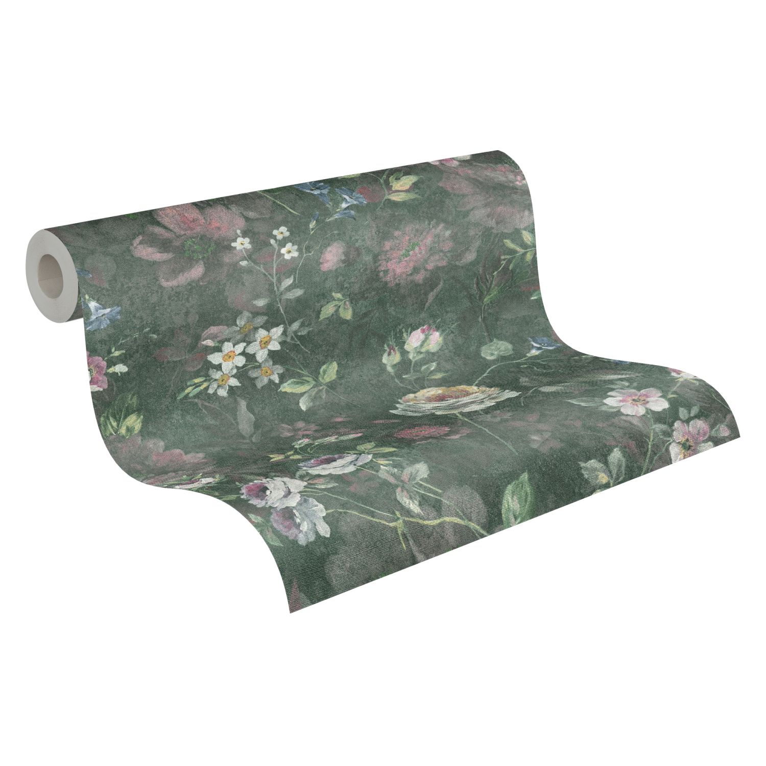 A.s. Création papel de parede flores verde,brancoecor-de-rosa