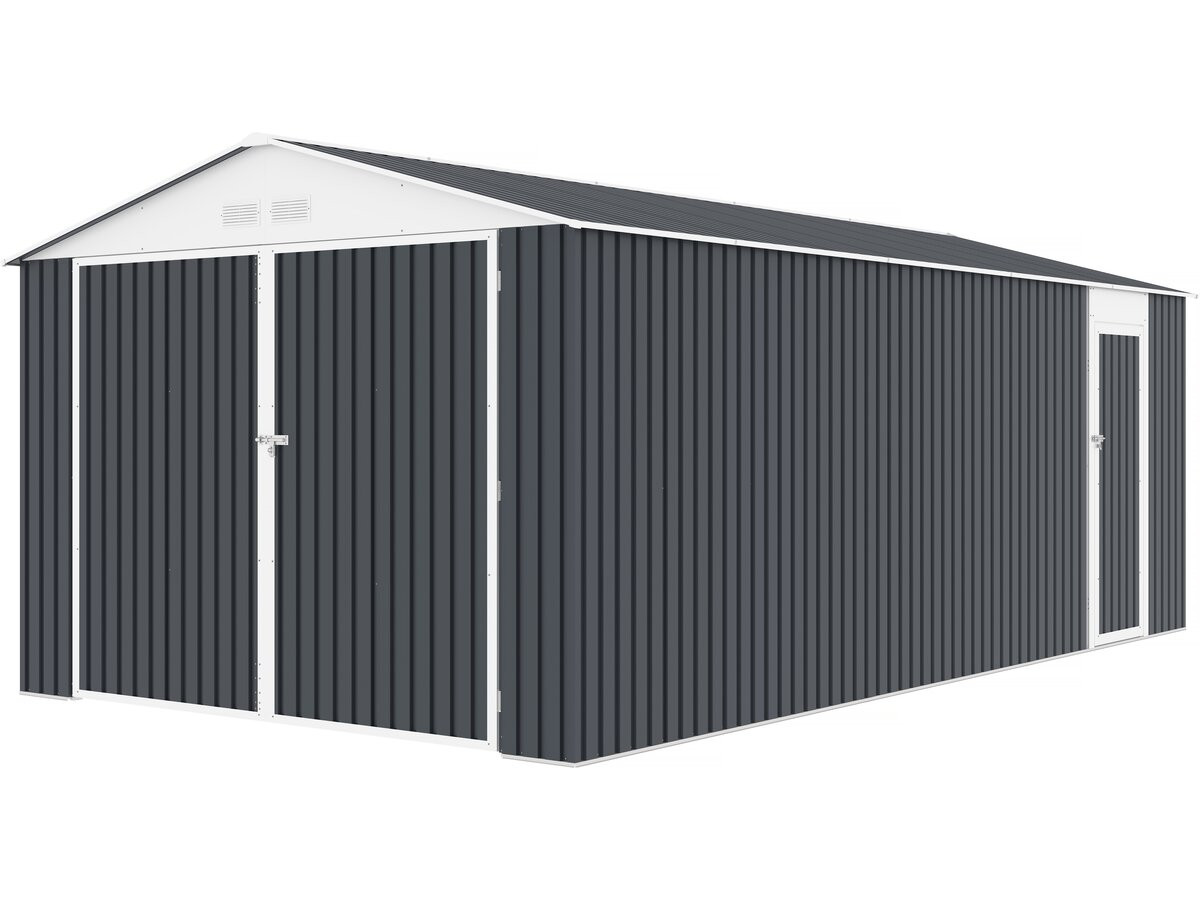 Garagem metálica "houston" - 15,36 m² com calha - antracite