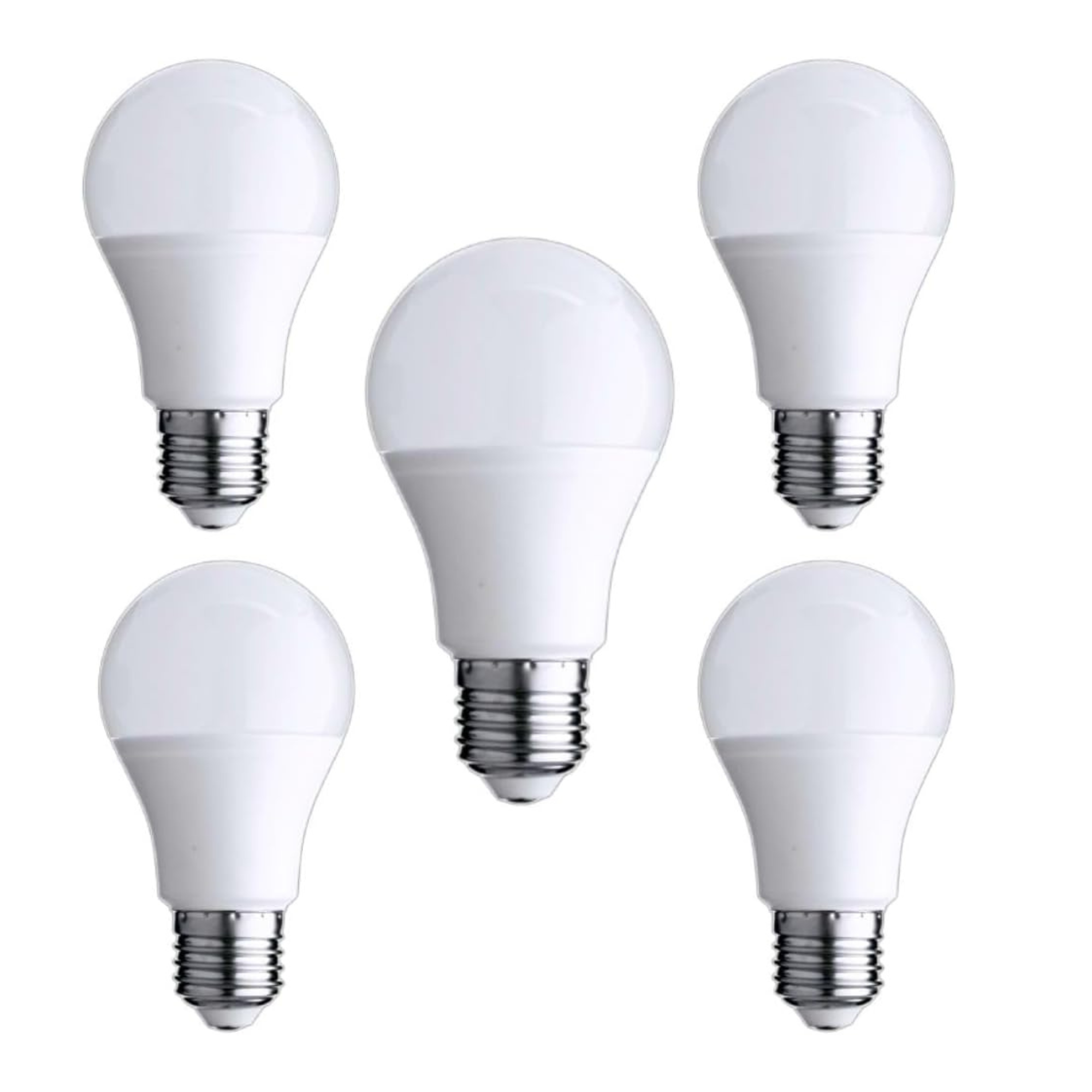 Pack x5 lâmpadas LED E27 branco neutro 4200k a60, 10w