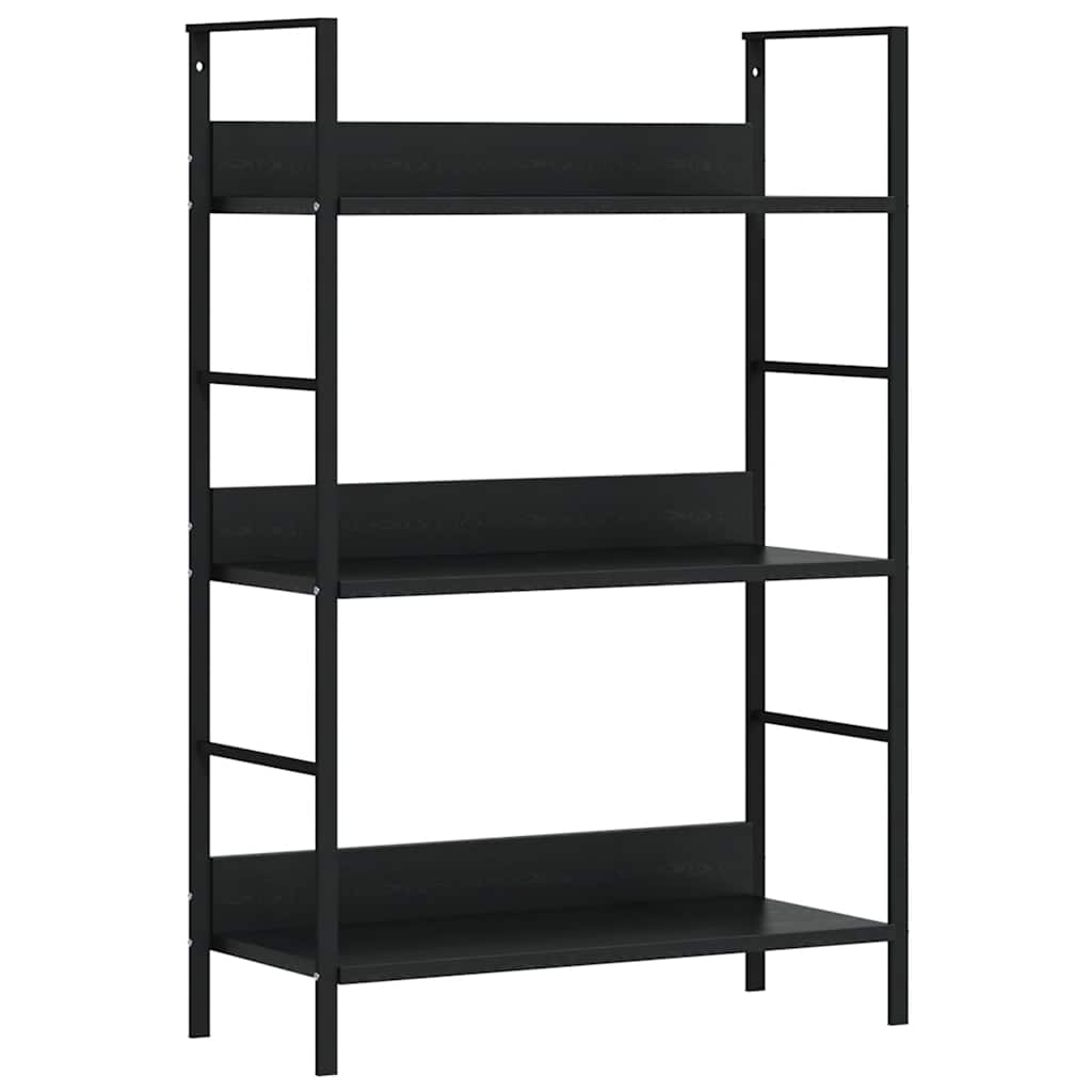 vidaXL estantería de 3 niveles madera ingeniería negro 60x27,6x90,5 cm