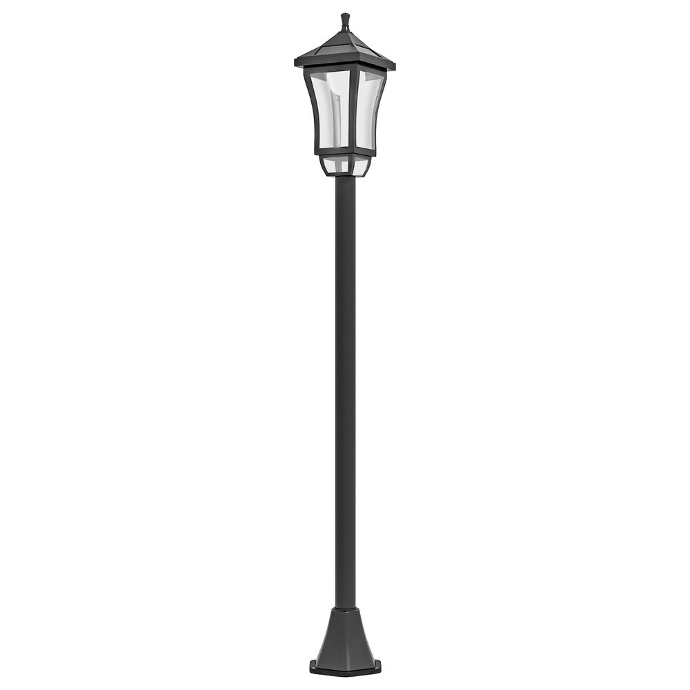 Candeeiro solar de jardim 15x15x127 cm abs e policarbonato Outsunny