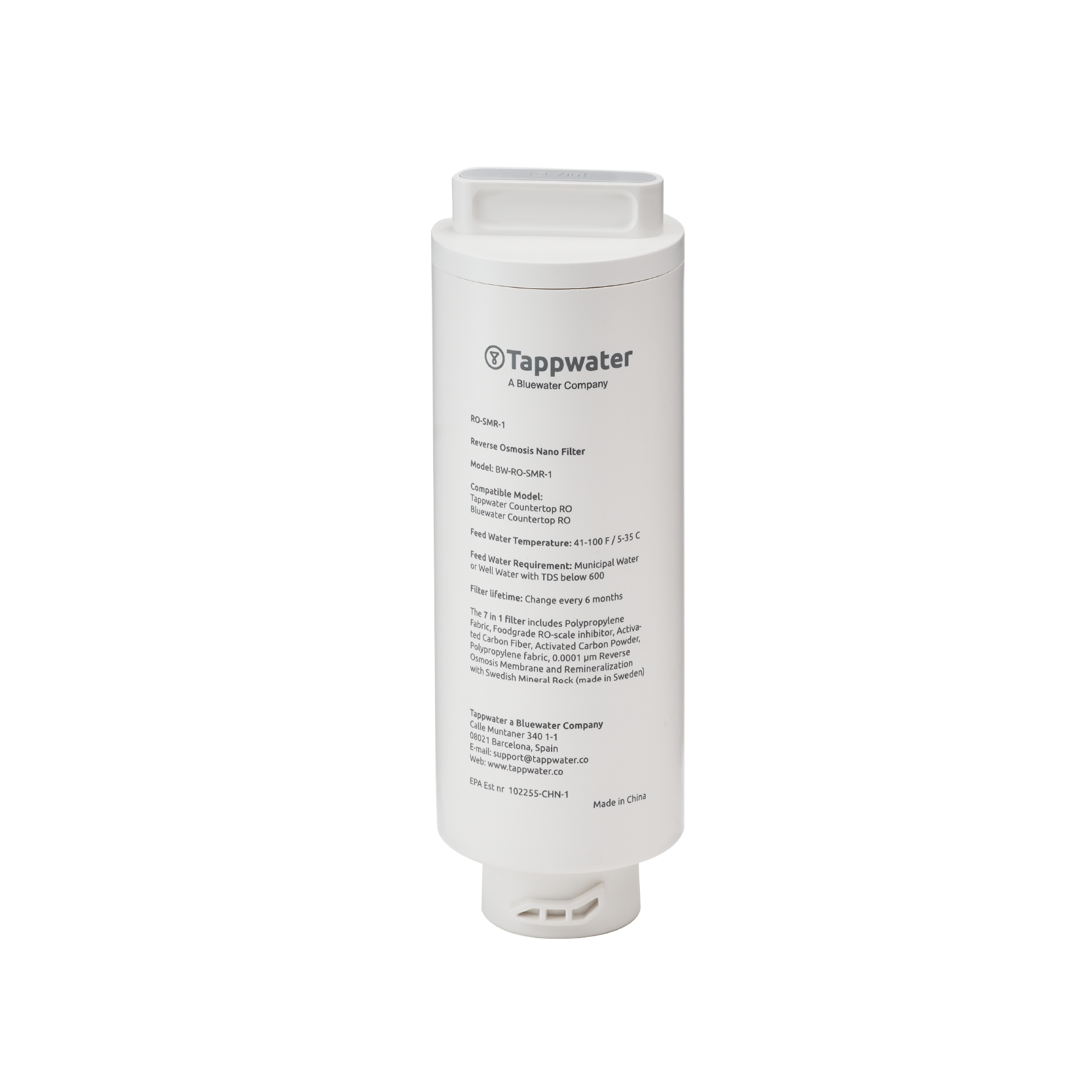 Refil para filtro de osmose inversa tappwater countertop ro smr