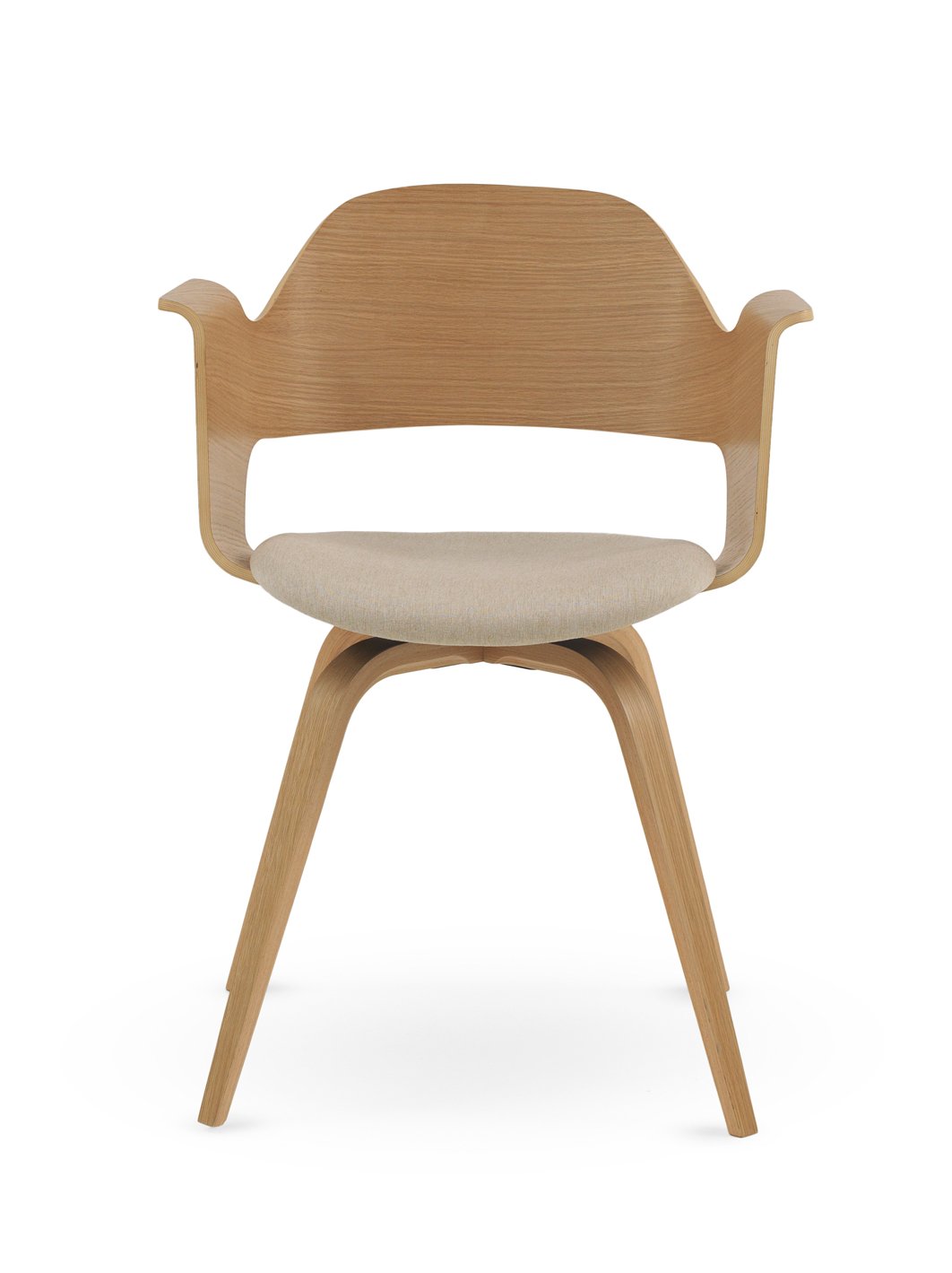 Conjunto de 4 poltronas em madeira compensada de carvalho com a, 60x51x80cm