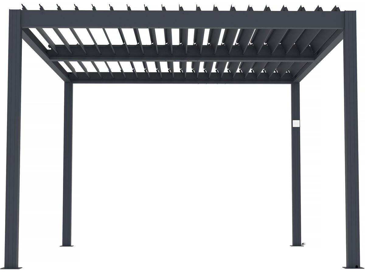 Pérgula bioclimática elétrica com LED "windsor" em alumínio 3 x 4 - cinza